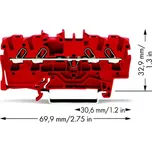 WAGO 2002-1403 průchodková svorka 5.20 mm pružinová svorka červená 100 ks