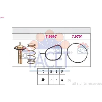 Automobilové těsnění Termostat, chladivo FACET 7.8826
