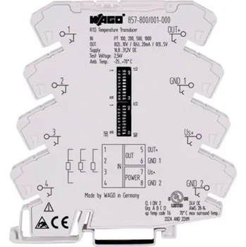 Měnič napětí WAGO 857-800 Konfigurovatelný měřicí převodník pro Pt senzory a odpory 857-800
