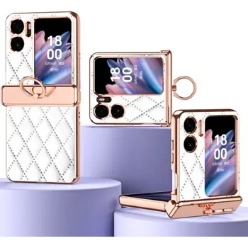 Pouzdro na tablet VSECHNONAMOBIL 58308 LATTICE RING Ochranný obal s držákem OPPO Find N2 Flip bílý