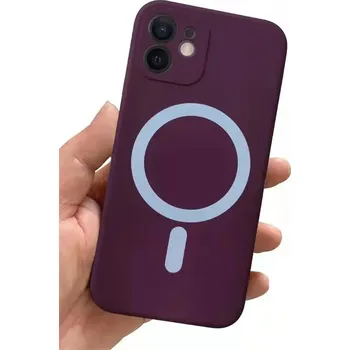 Pouzdro na mobilní telefon Barevný silikonový kryt Magsafe s ochranou fotoaparátu pro iPhone 14 plus Barva: Fialová, Typ: 1