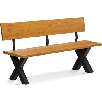 Lavice z masivu s opěradlem ATLANTA 200 cm