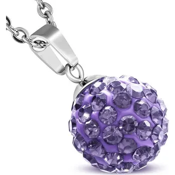 Přívěsek 12mm – Fialové kuličky s kamínky