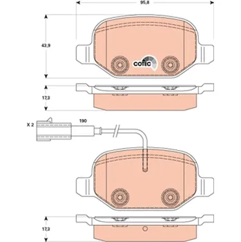 Brzdová destička Sada brzdových destiček, kotoučová brzda TRW GDB1881