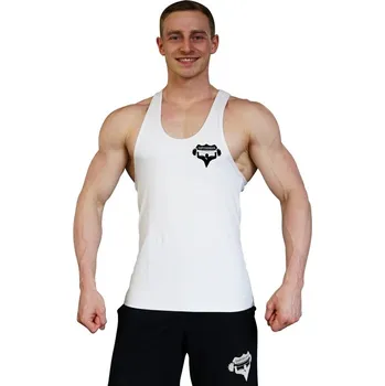 Pánské tílko Tílko Superhuman malé logo - rovné/bílé Bílá XXL černý