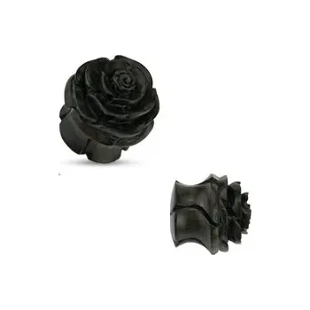 Piercing Šperky4U Dřevěný plug do ucha růže, průměr 14 mm - PL01005-14K