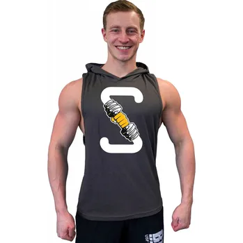 Pánské tílko Tílko s kapucí Superhuman S-FIST - šedá L