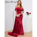 Dámské svatební šaty Sequins SF573 Barva: Vínová, Velikost: XL