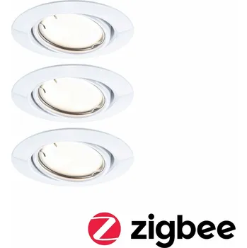 Bodové svítidlo PAULMANN LED vestavné svítidlo Smart Home Zigbee Base Coin základní sada výklopné kruhové 90mm 20° 3x4,9W 230V stmívatelné 3000K bílá 924.63