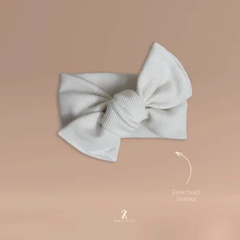 Čelenka Čelenka z vroubkovaného úpletu MAŠLE Barva: Krémová, Velikost: 35-40 cm ( 0 měsíců - 5 měsíců )