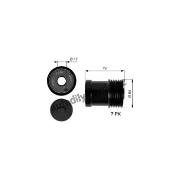 Rozvod motoru Alternátorová volnoběžka (předstihová spojka) GATES (GT OAP7104) - FORD