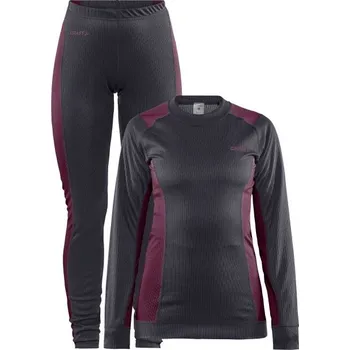 Set dámského termoprádla Craft set CORE Dry Baselayer W Barva: černá - červená, Velikost: L
