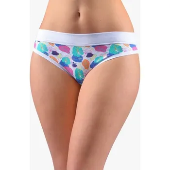 Kalhotky Gina Kalhotky bokové se širokým bokem Disco 17 16169P Barva/Velikost: bílá, atlantic / S/M