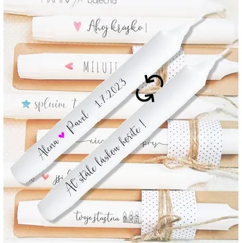 Svíčka Svíčka přání 20 cm - SVATEBNÍ - personifikovaná