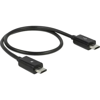 Mobilní telefon Delock USB kabel USB 2.0 USB Micro-B zástrčka, USB Micro-B zástrčka 0.30 m černá s funkcí OTG 83570