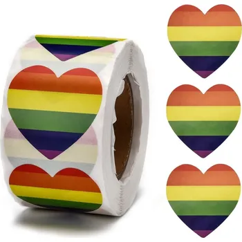 samolepka Samolepky na kotoučku - Duhová srdce