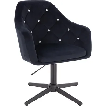 Otočné křeslo Hamar Diamonds velur na černém kříži - černé