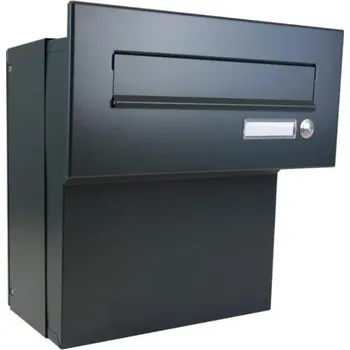 Poštovní schránka DOLS F-041 ČD-2 RAL7016 - poštovní schránka k zazdění, se jmenovkou a zvonkovým tlačítkem, antracit