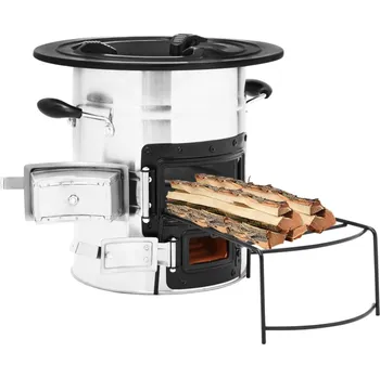 Turistický vařič Kempingový vařič na dřevo 319442 51,5 x 35 x 30,5 cm stříbrný