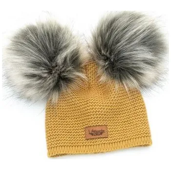 Kojenecká čepice Dětská jarní čepice Lattante Alpaka, horčicová Velikost: S