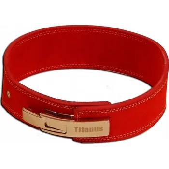 Opasek na cvičení TITANUS fitness Opasek s gravírovanou pákovou přezkou 10/8 (červená) XL