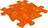 Muffik Ortopedická podložka dinosauří vejce tvrdé 29,79 x 29,79 cm, oranžová