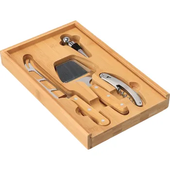 Příbor Bambusový set na sýr a víno