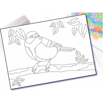 Radost v písku Šablona na pískování sýkorka Varianta: A5 (148 x 210 mm)