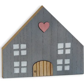 Zahradní dekorace Domek dřevo 14,3cm šedá