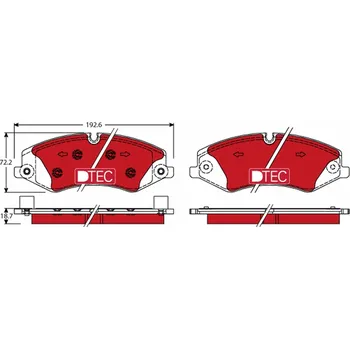 Brzdová destička Sada brzdových destiček, kotoučová brzda TRW GDB1898DTE