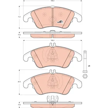 Brzdová destička Sada brzdových destiček, kotoučová brzda TRW GDB1737