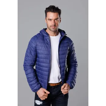 Modrá pánská prošívaná bunda s kapucí (HM112-50) odstíny modré XXL