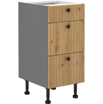 Kuchyňská skříňka Spodní skříňka Ava 40 D 3S BB - Premium Box Barva korpusu: Antracit, Barva dvířek: Dub Artisan