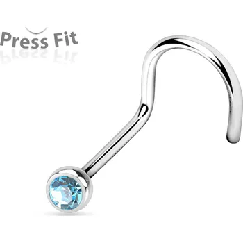 Piercing Šperky4U Zahnutý piercing do nosu, zirkon 2,5 mm - N1122Q-025