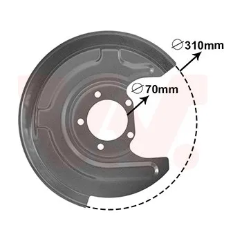 Autodíl Ochranný plech proti rozstřikování, brzdový kotouč VAN WEZEL 0315374