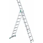 Trojdílný, univerzální hliníkový žebřík pro běžné použití, 3 x 8 příčlí