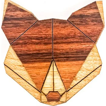 Brož Dřevěná brož Liška