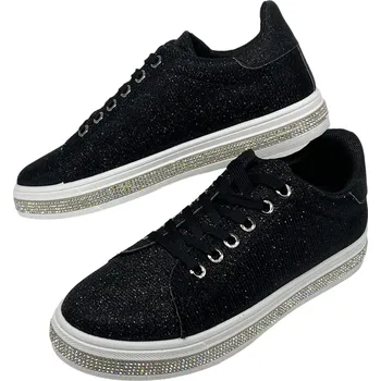 Dámské tenisky Camo Dámské černé šněrovací tenisky 19 Barva: Černá, Velikost: 36