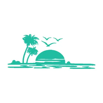 Samolepící dekorace Krajina moře 001 levá karavan na cestách (25 - tyrkysová) SAMOLEPKA NA AUTO, NÁLEPKA, FÓLIE, POLEP, TUNING, VLASTNÍ TEXT, TISK, AUTOSAMOLEPKY.cz, POLEPY, OBRÁZEK, LOGO, 3D STICKERS