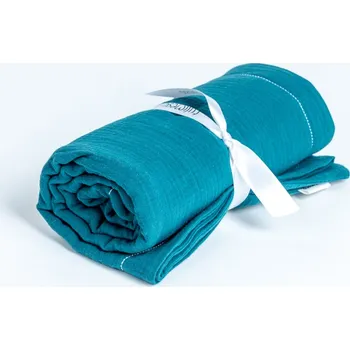 Dětská deka Tulimese Mušelínová deka petrolejová VÝBĚR ROZMĚRU DEKY: ROZMĚR 90X90 CM