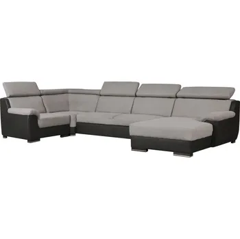 Sedací souprava Rozkládací rohová sedačka DIVARO I světle šedá / černá