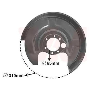 Autodíl Ochranný plech proti rozstřikování, brzdový kotouč VAN WEZEL 0322374
