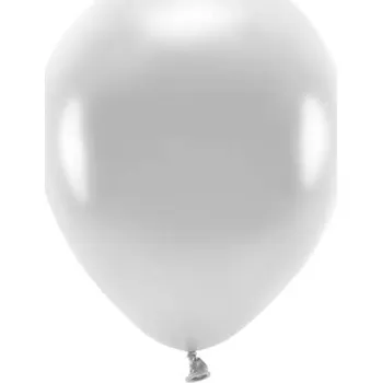 Eco balónek metalický, 26cm, stříbrný