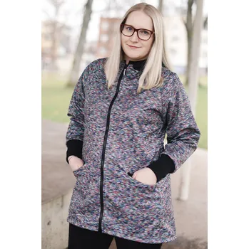 Dámský kabát dámská barevná melírovaná softshellová parka