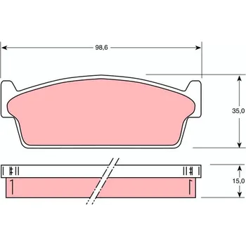 Brzdová destička Sada brzdových destiček, kotoučová brzda TRW GDB1021