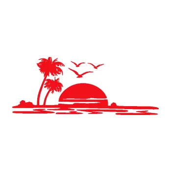 Samolepící dekorace SAMOLEPKA Krajina moře 001 levá karavan na cestách (10 - červená) NA AUTO, NÁLEPKA, FÓLIE, POLEP, TUNING, VLASTNÍ TEXT, TISK, AUTOSAMOLEPKY.cz, POLEPY, OBRÁZEK, LOGO, SAMOLEPKY