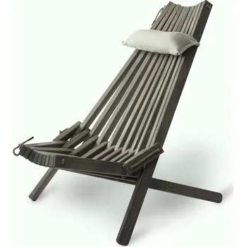 Vingo Skládací zahradní dřevěné křeslo s polštářkem - šedé