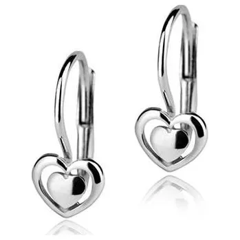 Náušnice stříbrné náušnice - srdíčka