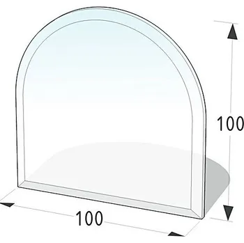 LIENBACHER sklo pod kamna 1000x1000mm, půloblouk