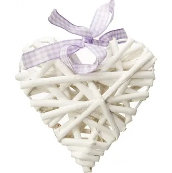 Srdce proutí plné fialové 10 cm